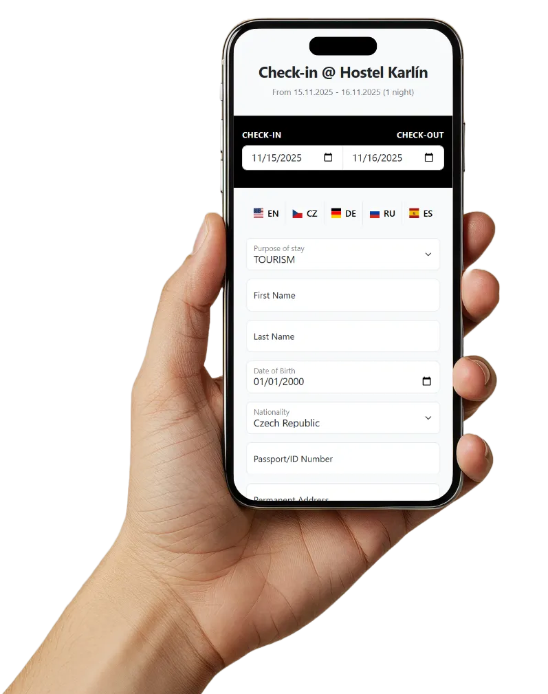 Checkinn mobile check-in interface